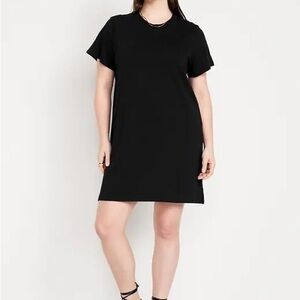 Old Navy Crew-Neck Mini T-Shirt Black Dress Size XXL 100% Cotton